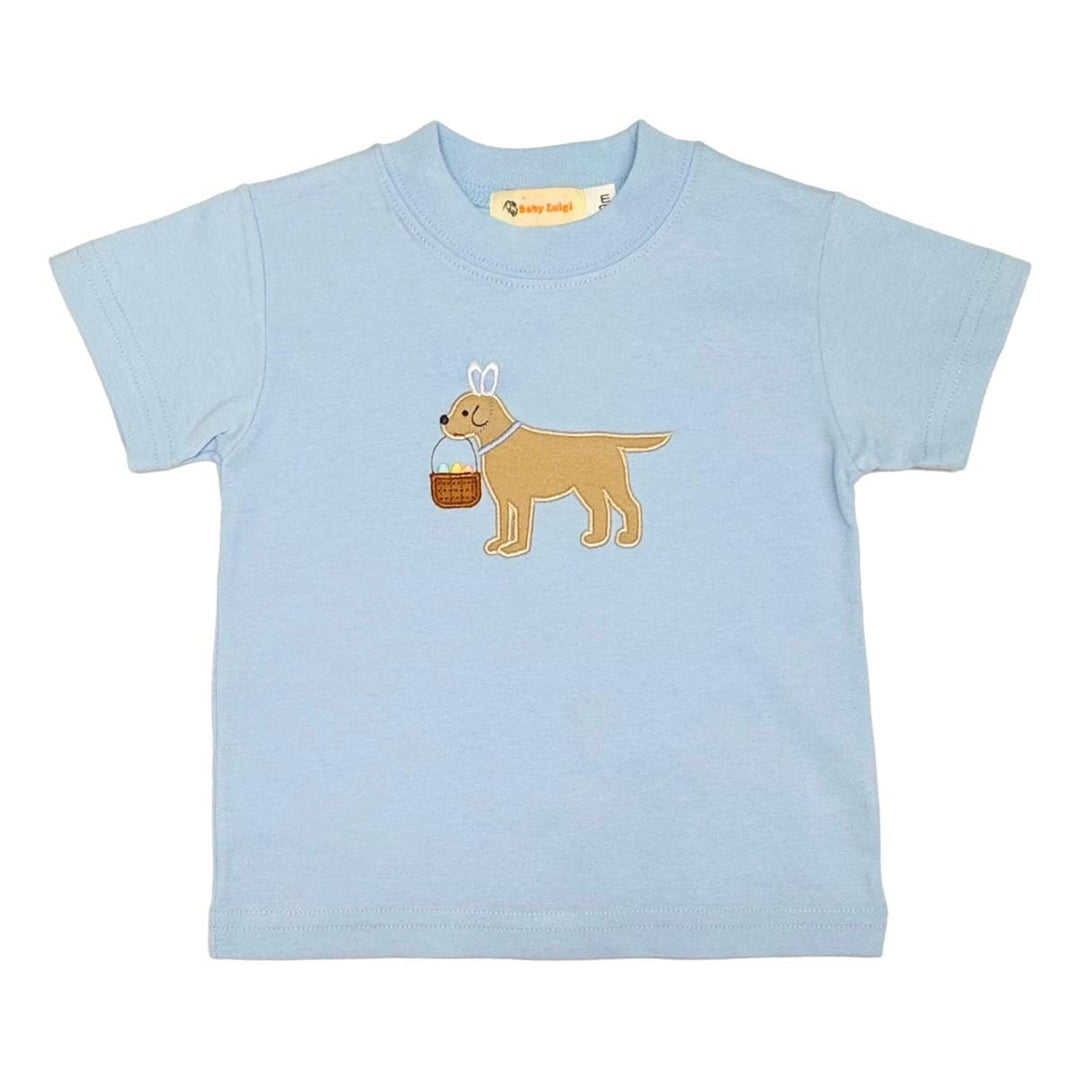 Short Sleeve T-Shirt - Lab with Easter Egg Basket Boy Shirt Luigi 