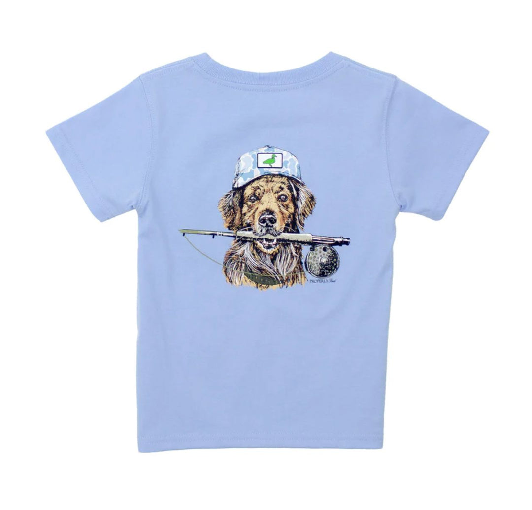 Short Sleeve Tee - Fishing Buddy on Light Blue Boy Shirt Properly Tied 