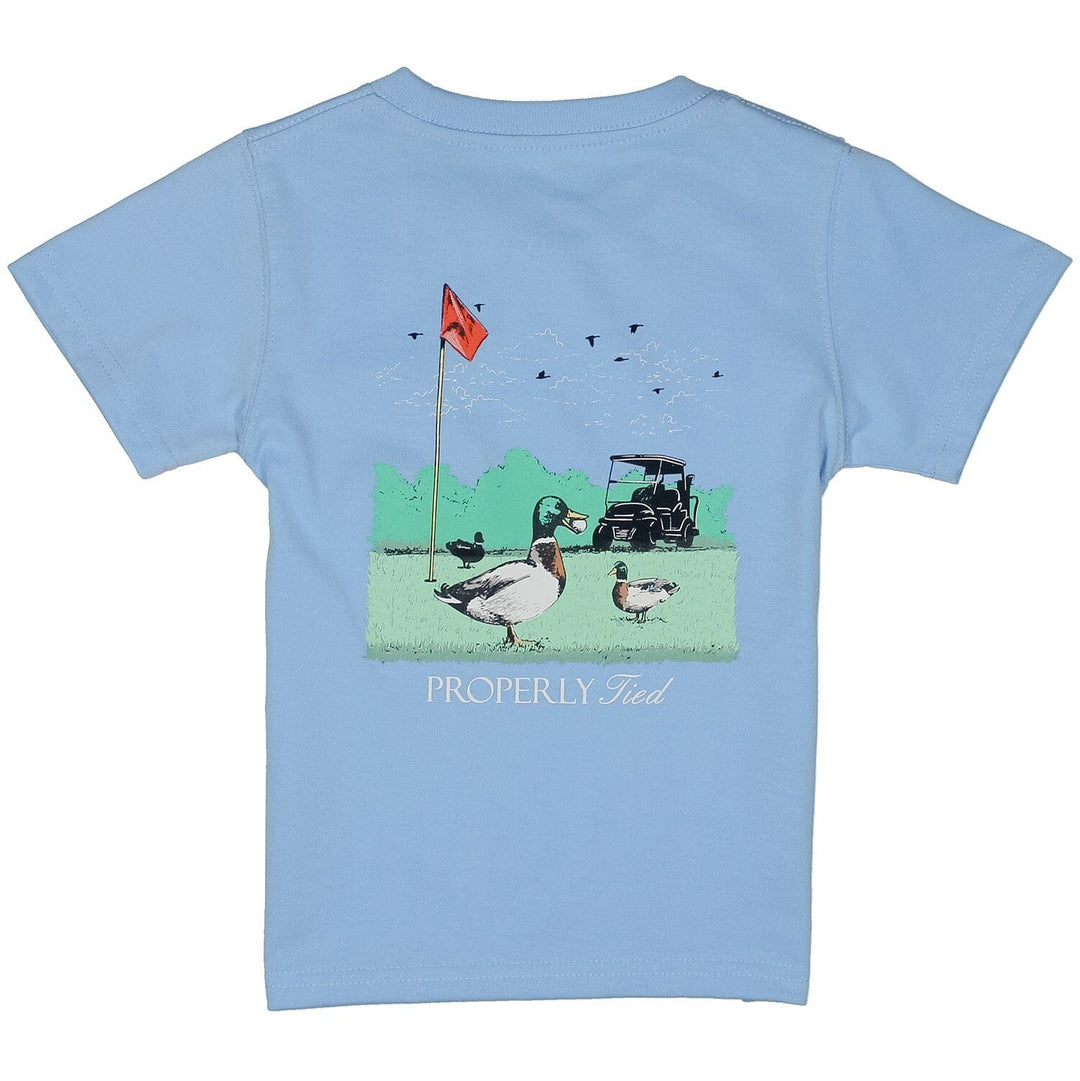 Short Sleeve Tee - Fowl Play Light Blue Boy Shirt Properly Tied 