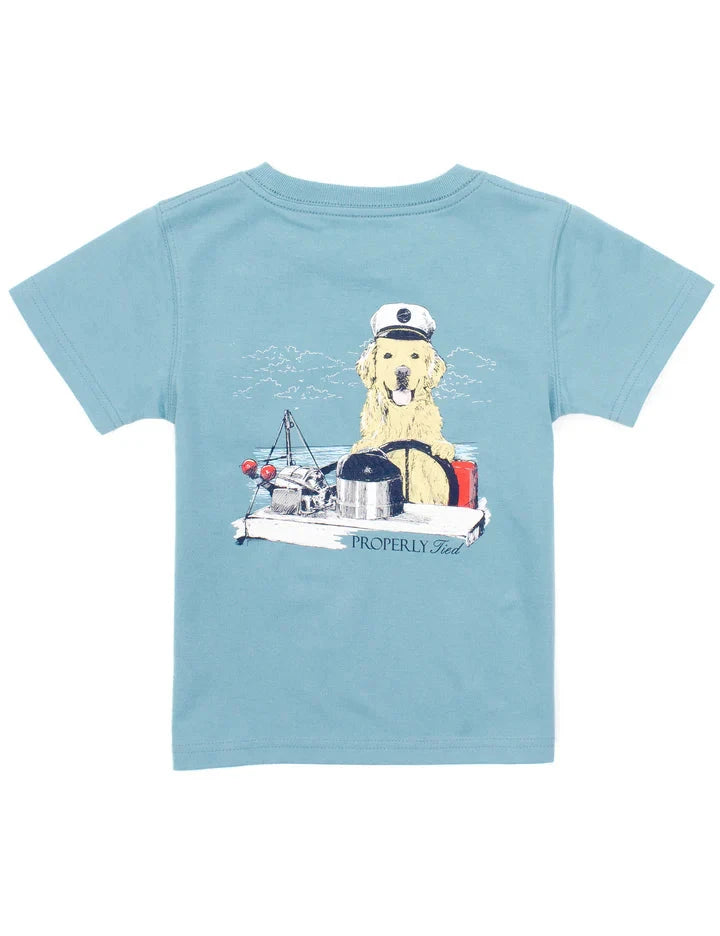 Short Sleeve Tee - Golden Captain Boy Shirt Properly Tied 