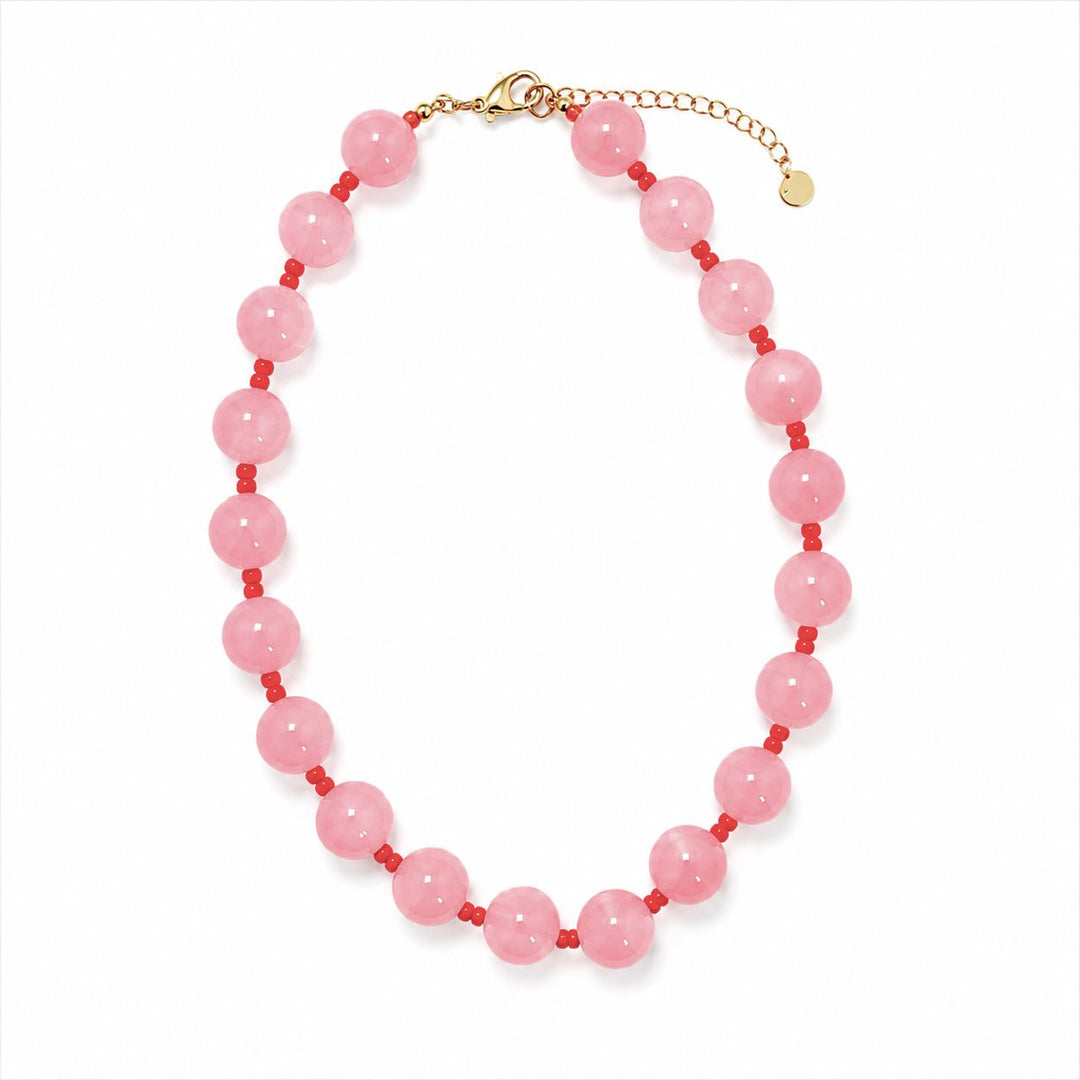 Sicily Necklace - Light Pink and Red Womens Necklace Caryn Lawn 