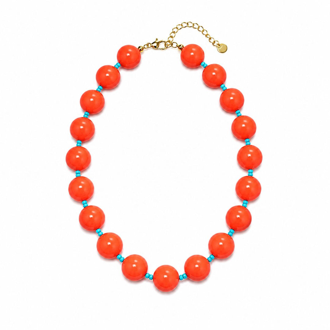 Sicily Necklace - Orange and Turquoise Womens Necklace Caryn Lawn 