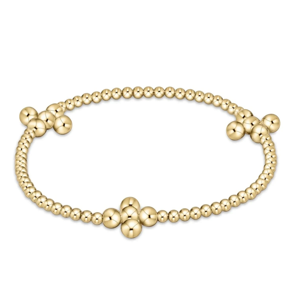 Signature Cross Gold Pattern Bead Bracelet Womens Bracelet ENewton 4mm Cross 