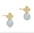 Signature Cross Gold Stud Womens Earrings ENewton Aquamarine 