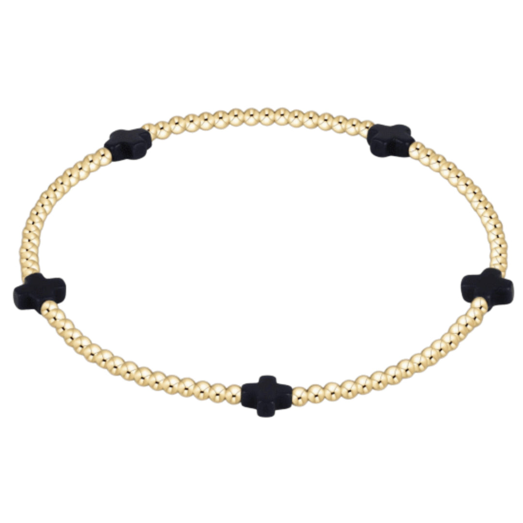 Signature Cross Small 2mm Bead Bracelet - America Womens Bracelet ENewton Navy 