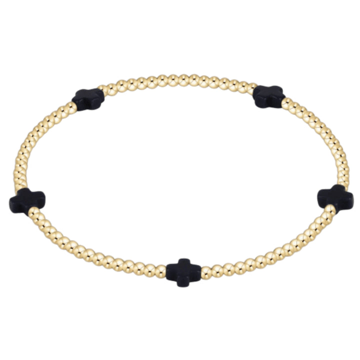 Signature Cross Small 2mm Bead Bracelet - America Womens Bracelet ENewton Navy 
