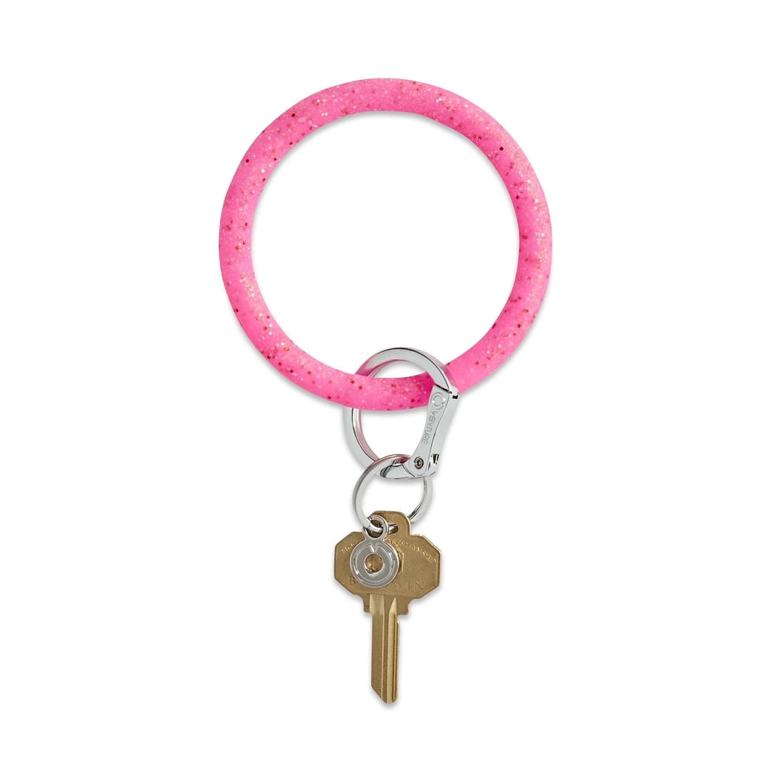Silicone Big O® Key Rings Keychain O Venture Tickled Pink Confetti 