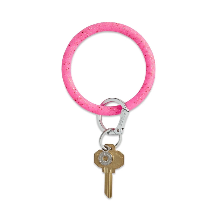 Silicone Big O® Key Rings Keychain O Venture Tickled Pink Confetti 