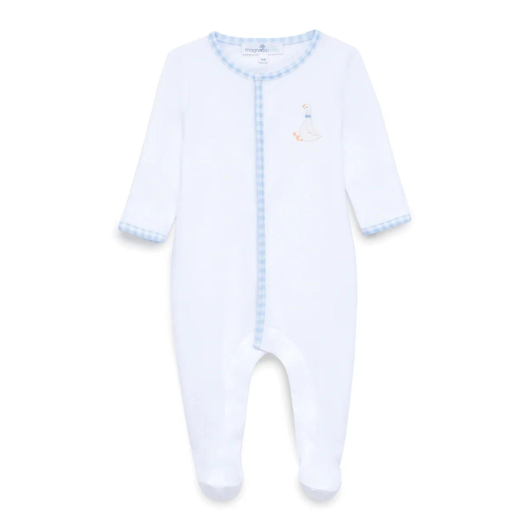 Silly Goose Newborn Footie - Light Blue Boy Footie Magnolia Baby 