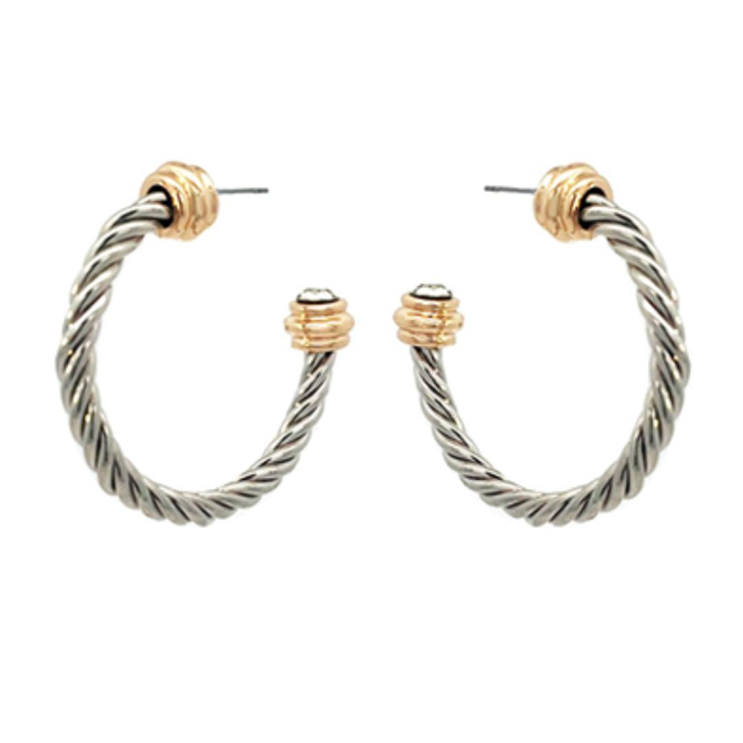 Silver Twisted Hoops Womens Earrings Golden Stella 