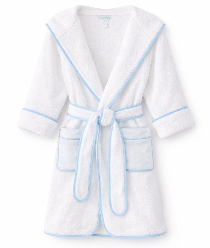 Simple Bathrobe - Blue Trim Child Robes Terry Tots 