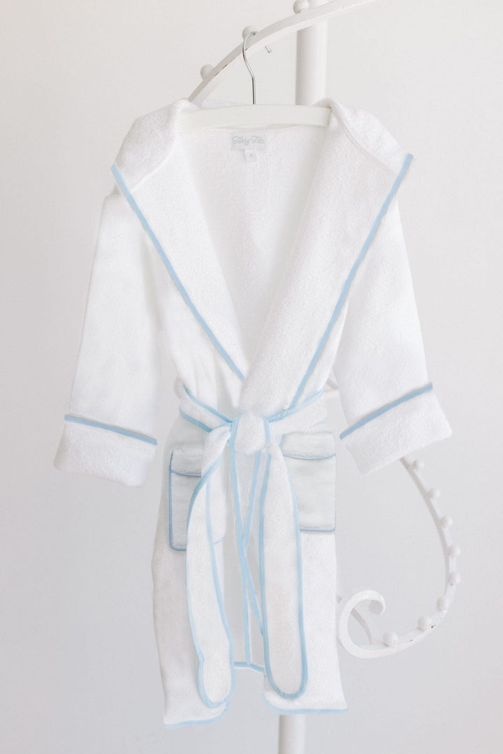 Simple Bathrobe - Blue Trim Child Robes Terry Tots 