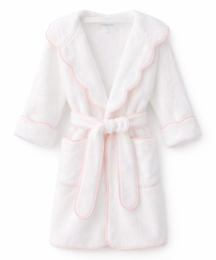 Simple Scalloped Bathrobe - Pink Trim Child Robes Terry Tots 