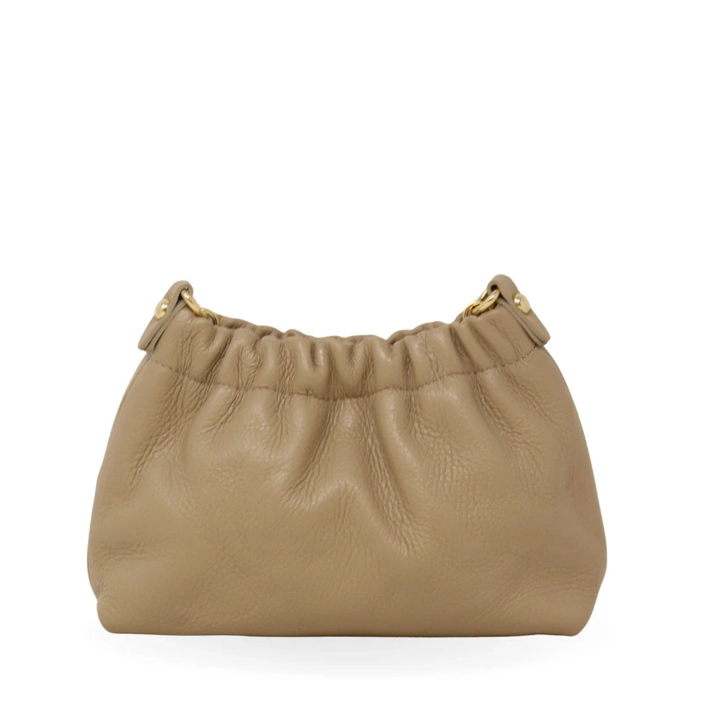 Sinched Genuine Italian Leather Crossbody Bag Purse Germán Fuentes Taupe 