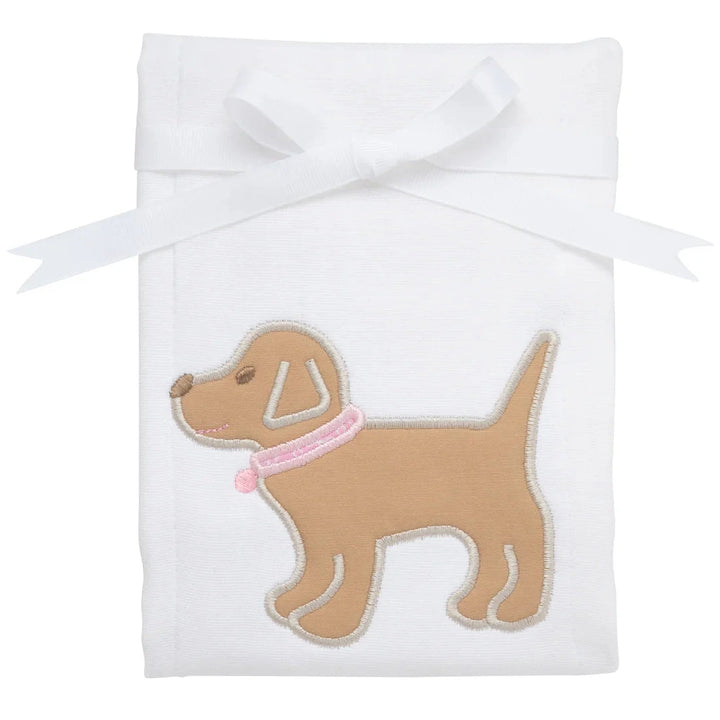 Single Applique Burp Clothes Burp Cloths 3 Marthas Pink Puppy 