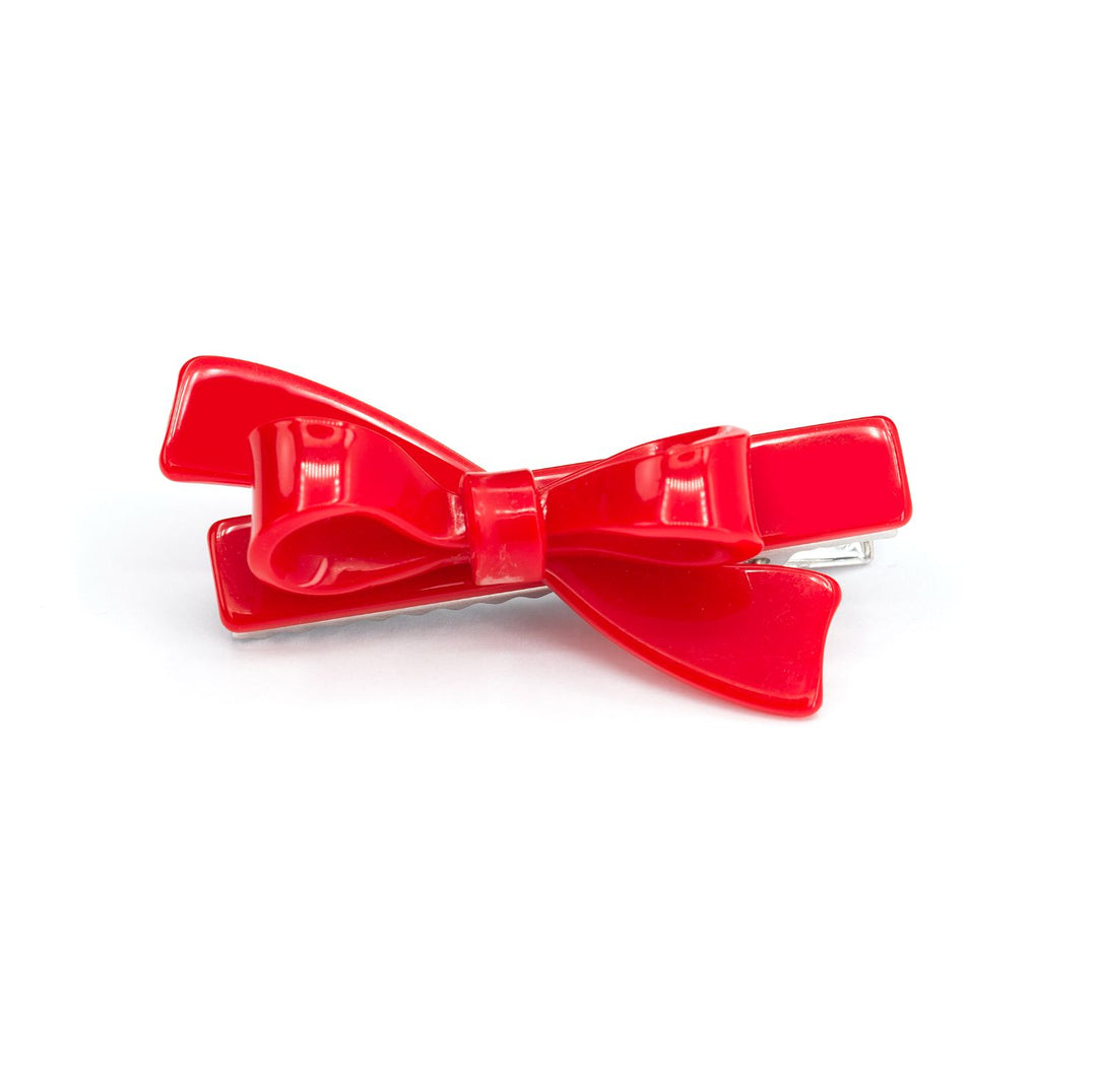 Single Bow Hair Clips Girl Hair Accessory Lilies and Roses Red 