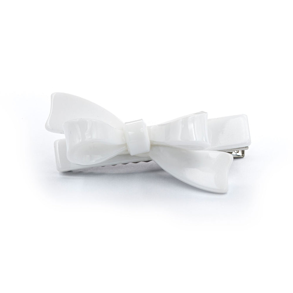 Single Bow Hair Clips Girl Hair Accessory Lilies and Roses White 