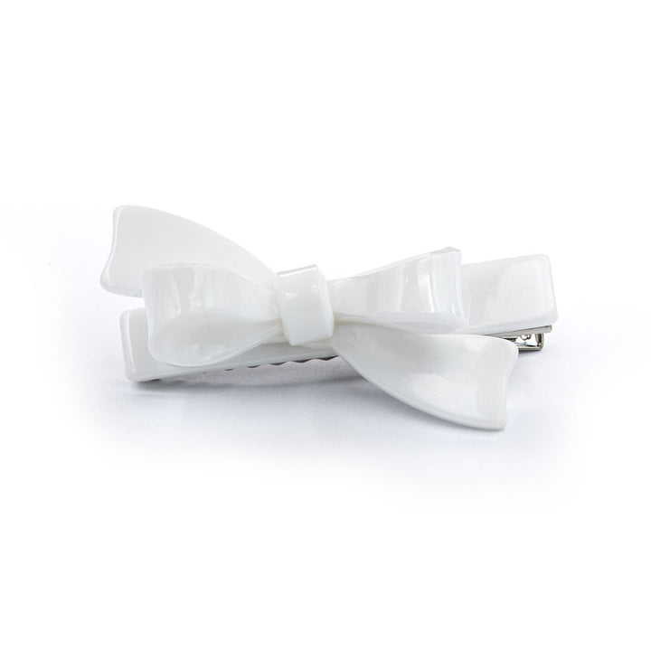 Single Bow Hair Clips Girl Hair Accessory Lilies and Roses White 