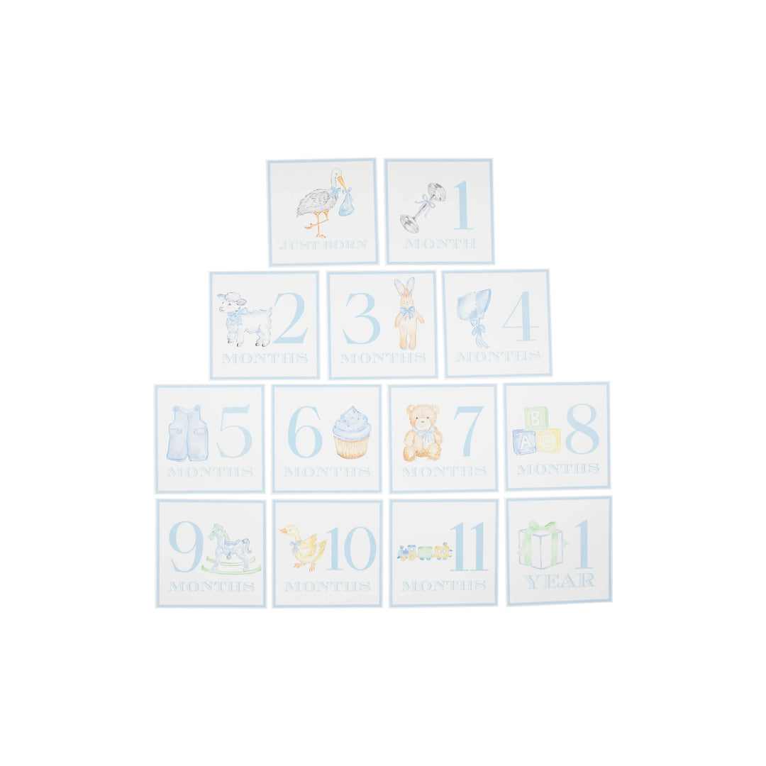 Sir Proper's Month Markers - Buckhead Blue Milestone Cards Beaufort Bonnet 
