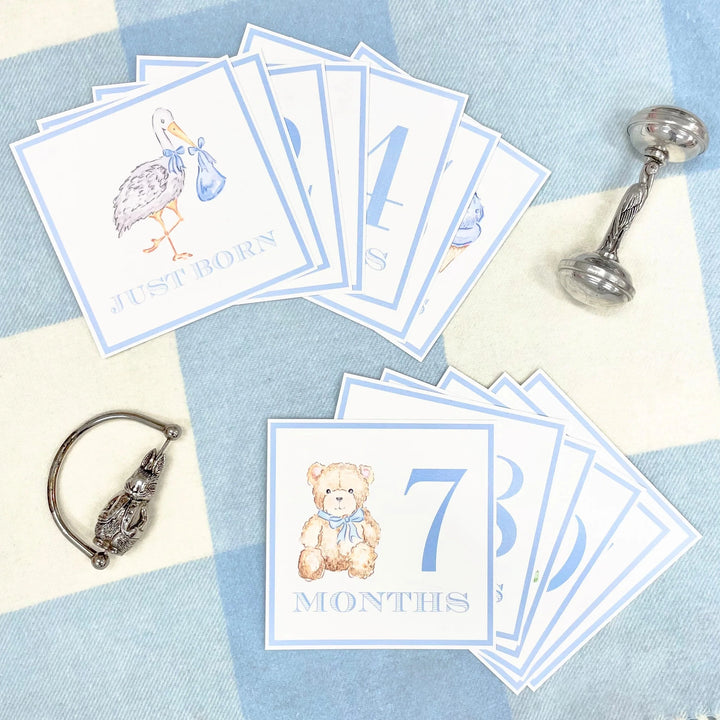Sir Proper's Month Markers - Buckhead Blue Milestone Cards Beaufort Bonnet 