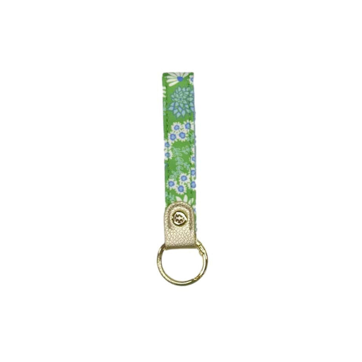 Skinny Key Fobs Keychain Mary Square Daisy Chain Green 