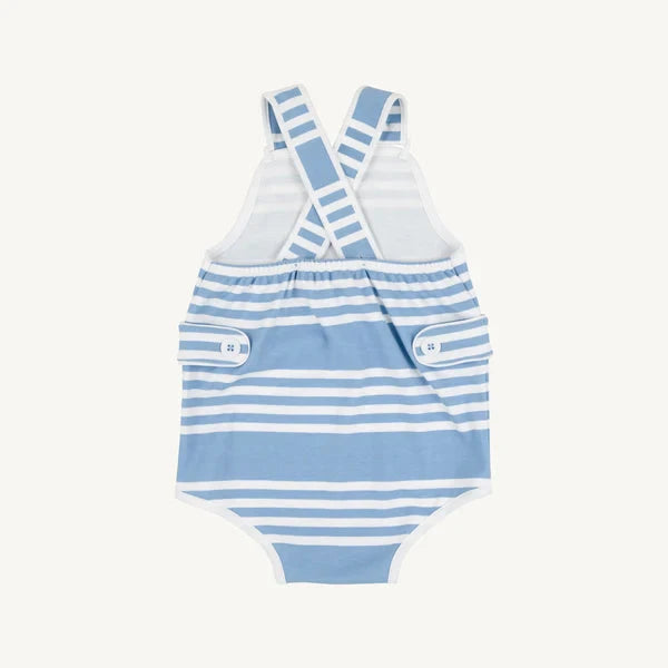Skipper Sunsuit - Saddle Ridge Stripe Sarasota Sky Boy Bubble Beaufort Bonnet 