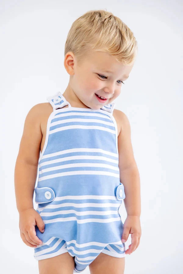 Skipper Sunsuit - Saddle Ridge Stripe Sarasota Sky Boy Bubble Beaufort Bonnet 