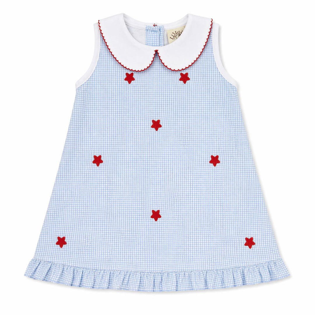 Sleeveless Dress with Red Stars Girl Dress Luigi 