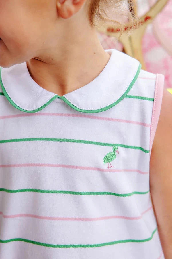 Sleeveless Maude's Peter Pan Collar Dress - Tradd Street Stripe Girl Dress Beaufort Bonnet 