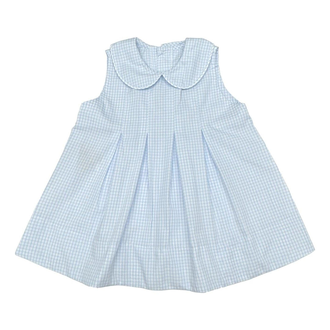 Sleeveless Reese Dress in Blue Check Girl Dress Remember Nguyen 