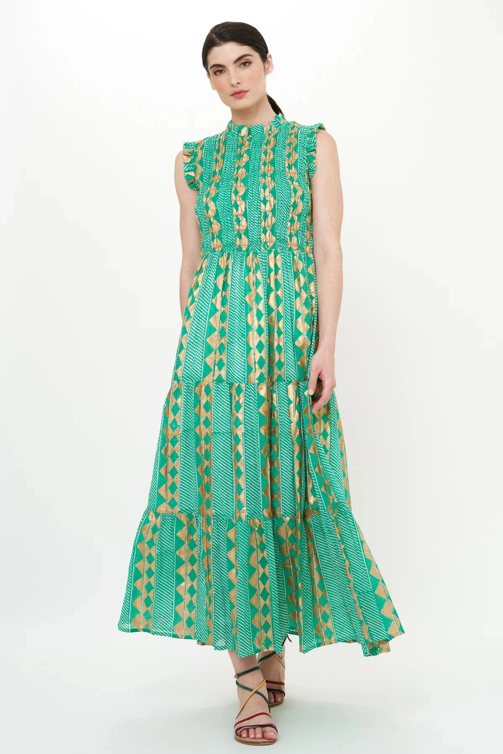 Sleeveless Smocked Maxi - Ascot Teal Womens Dress Oliphant 