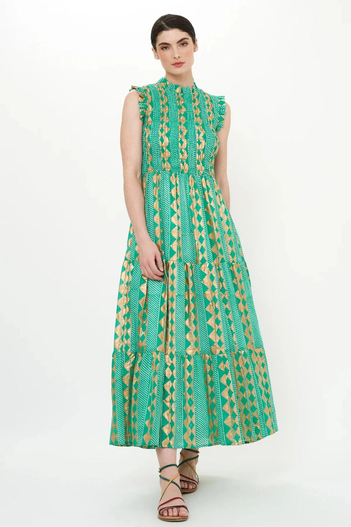 Sleeveless Smocked Maxi - Ascot Teal Womens Dress Oliphant 
