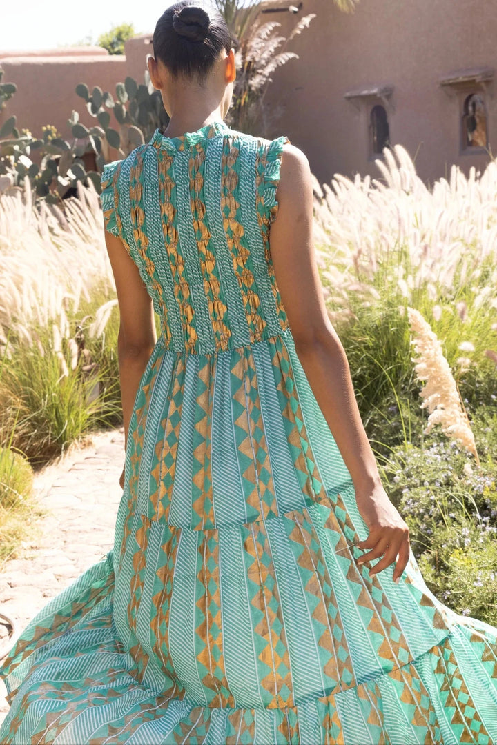 Sleeveless Smocked Maxi - Ascot Teal Womens Dress Oliphant 