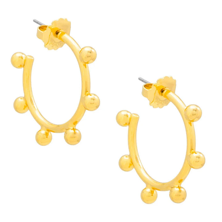 Small Bead Accent Huggie Earring Womens Earrings Zenzii Jewelry 