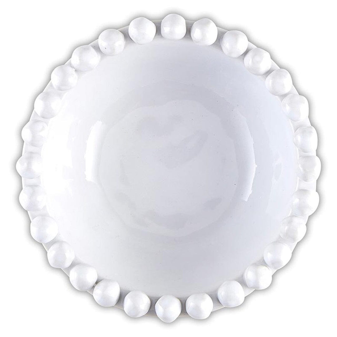 Small Dotted Edge Bowl - White Decorative Bowl Slant 