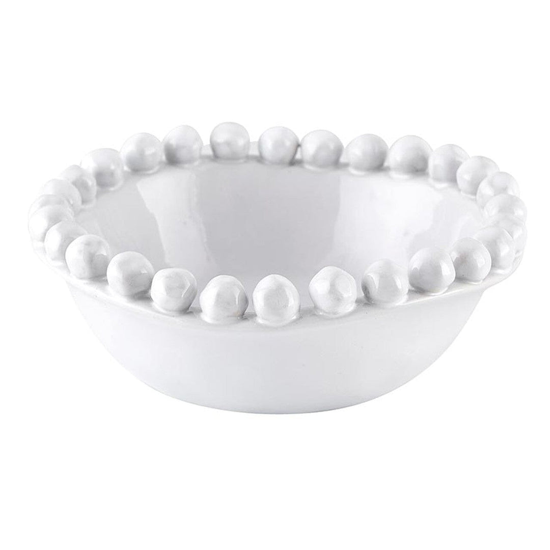 Small Dotted Edge Bowl - White Decorative Bowl Slant 