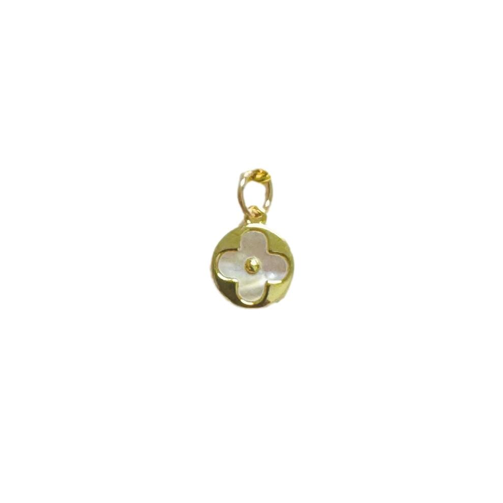 Small Mother of Pearl Clover Charm Necklace Charm Knotty Bling 