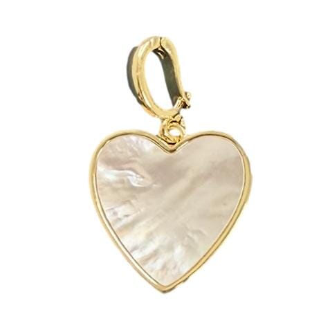 Small Mother of Pearl Heart Clip-on Charm Necklace Charm AF Design Group 