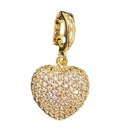 Small Pave Heart Clip-on Charm Necklace Charm AF Design Group 