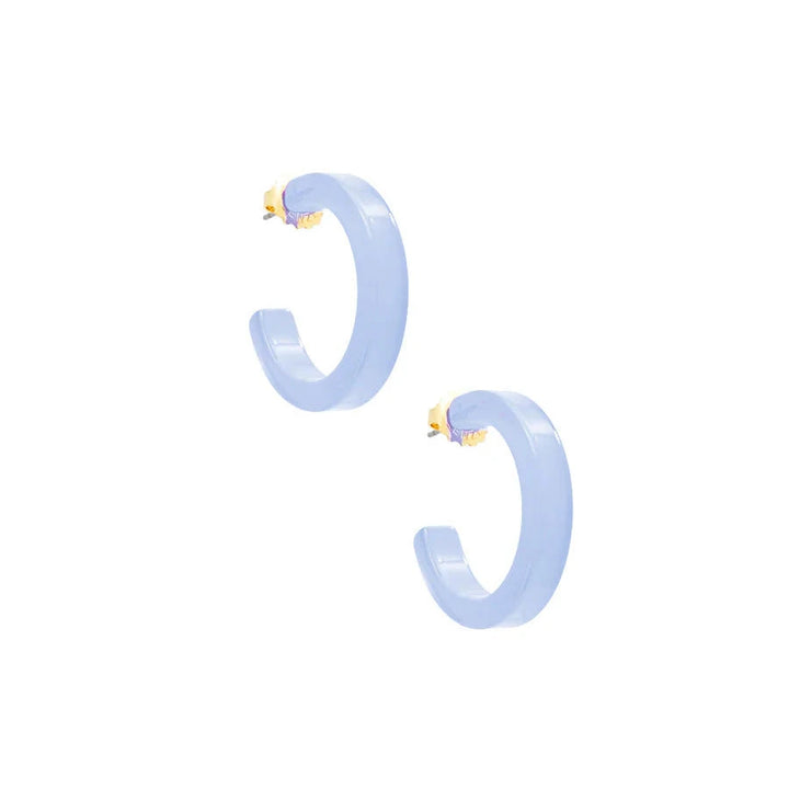 Small Resin Open Hoop Earrings Womens Earrings Zenzii Jewelry Light Blue 