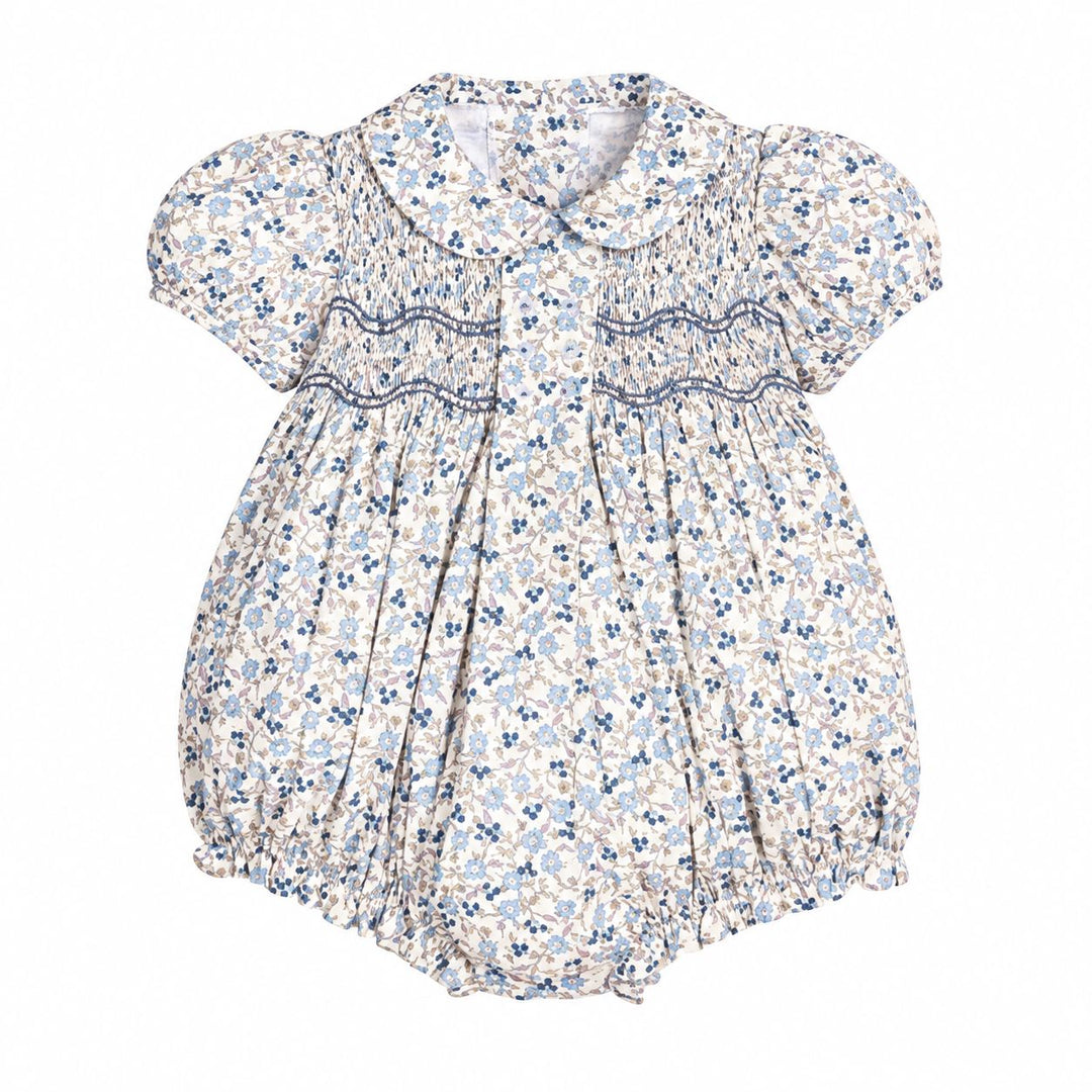 Smocked Bridget Bubble - Wisteria Floral Girl Bubble Little English 