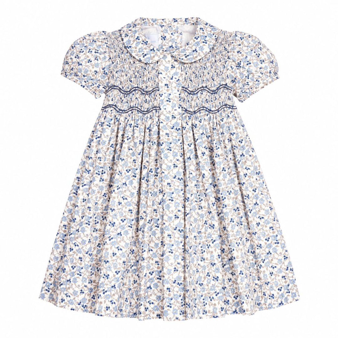 Smocked Bridget Dress - Wisteria Floral Girl Dress Little English 