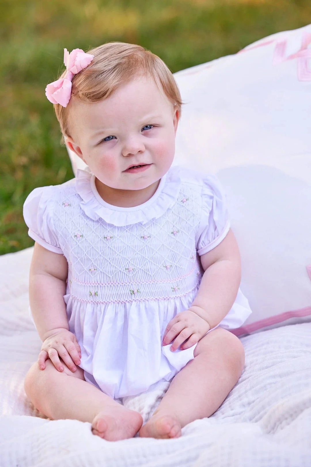Smocked Claiborne Bubble - Rosebuds Girl Bubble Little English 