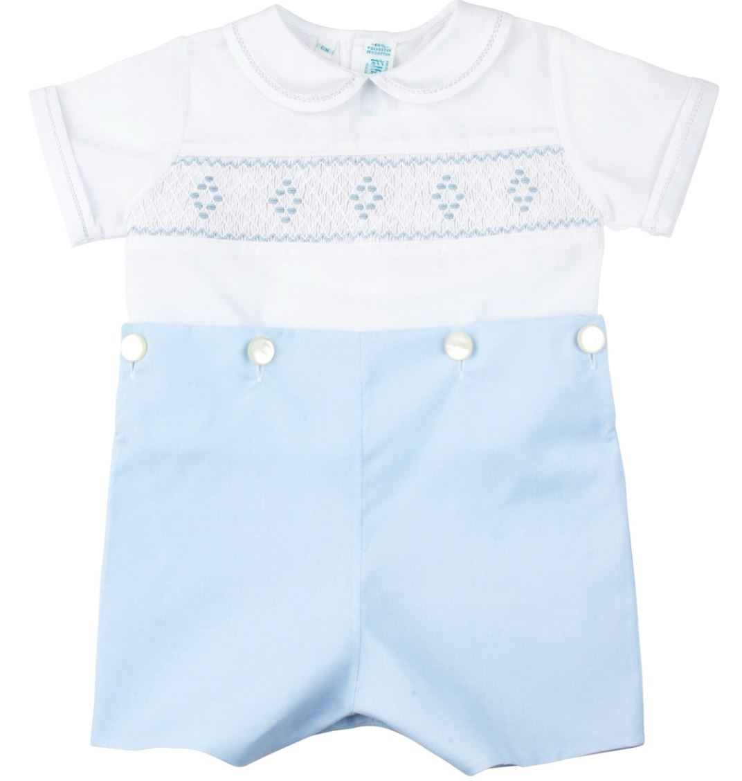 Smocked Diamond Bobby Suit Boy Bubble Feltman Brothers 