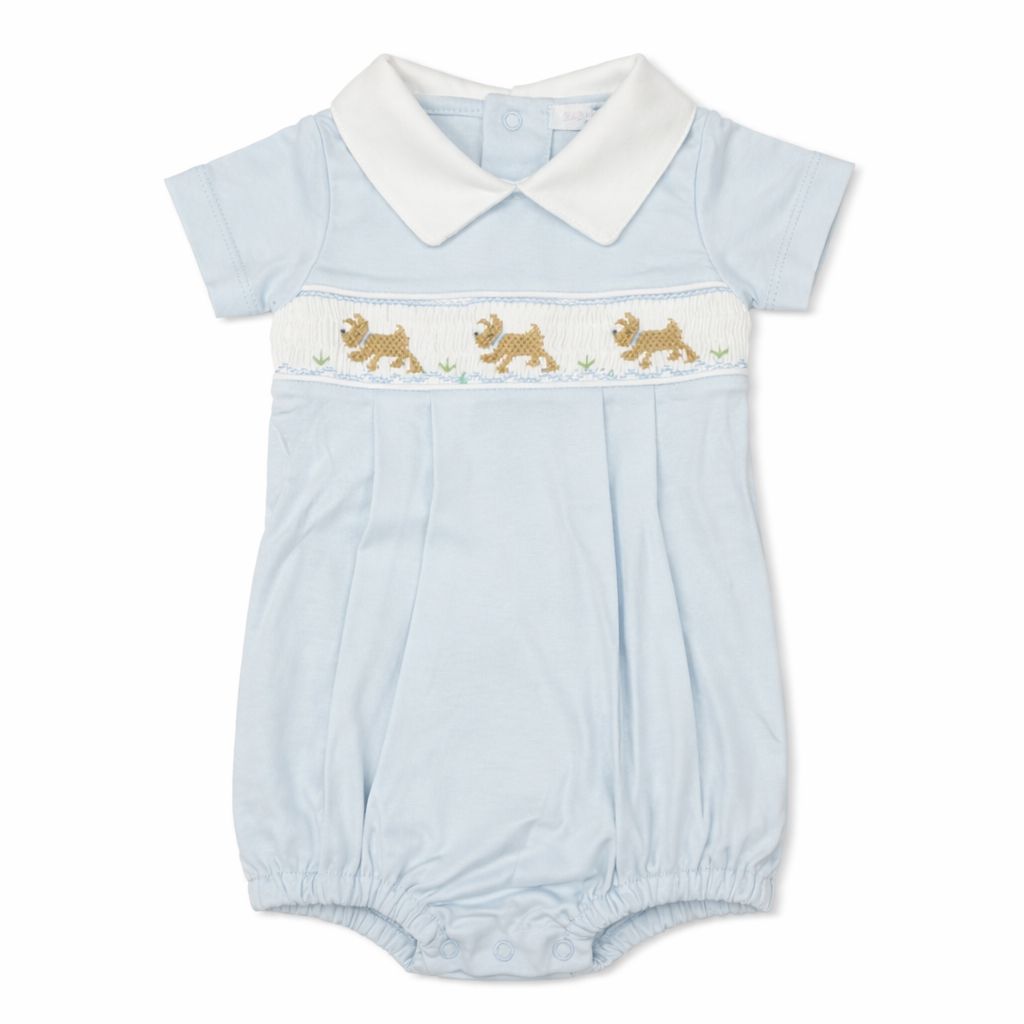 Smocked Dogs Pima Bubble Boy Bubble Baby Loren 