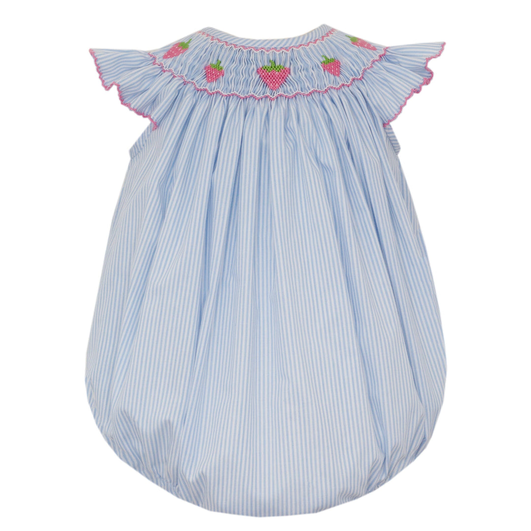 Smocked Strawberry Angel Wing Bubble Girl Bubble Petit Bebe 