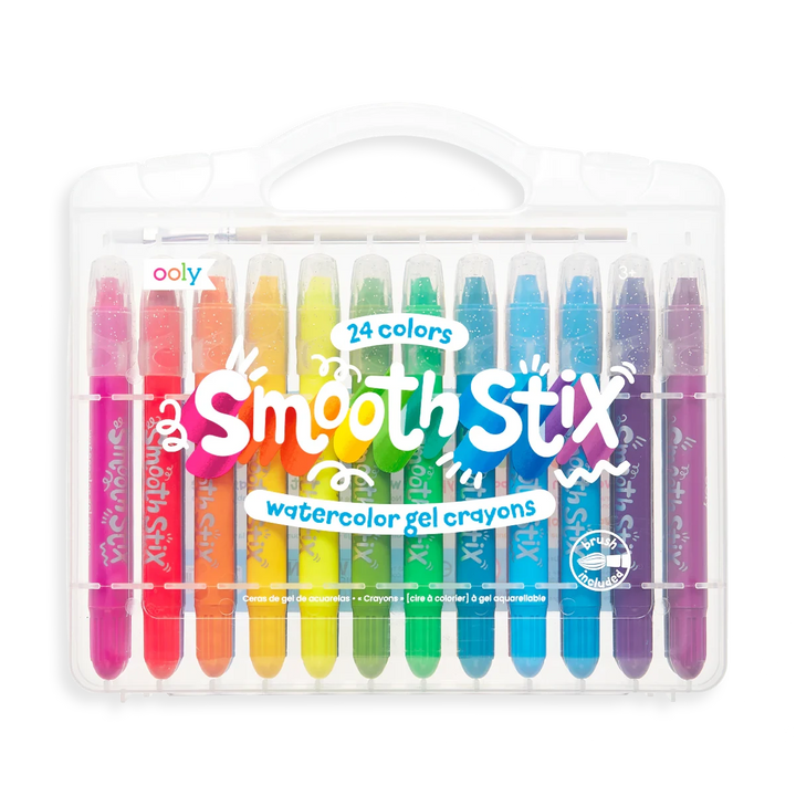 Smooth Stix Watercolor Gel Crayons - Set of 24 Coloring Supplies Ooly 