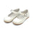 Sonia Scalloped Leather Flat - White Children Shoes L'Amour 