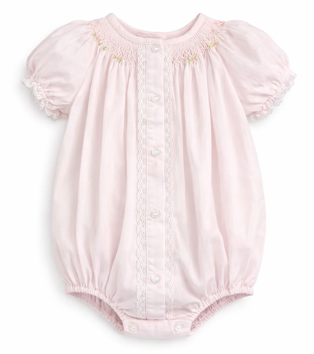 Sophia Bubble - Pink Geometric Flowers Girl Bubble Baby Blessings 