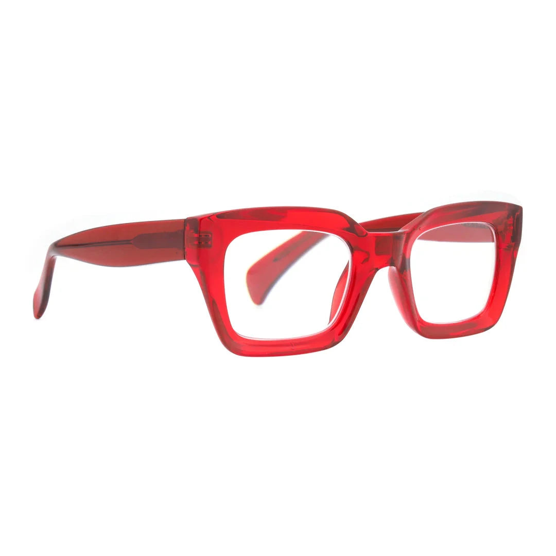 Sophie Readers - Transparent Red Reading Glasses Ryan Simkhai 